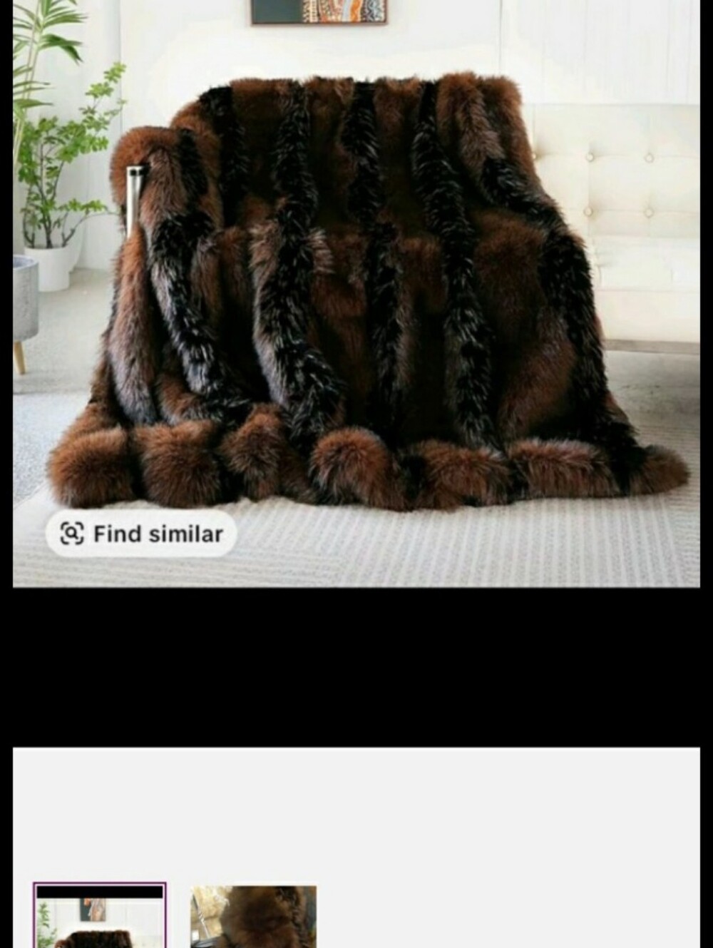 Fabulous Furs Luxurious Brown Faux Fur Throw Blanket 50x70
